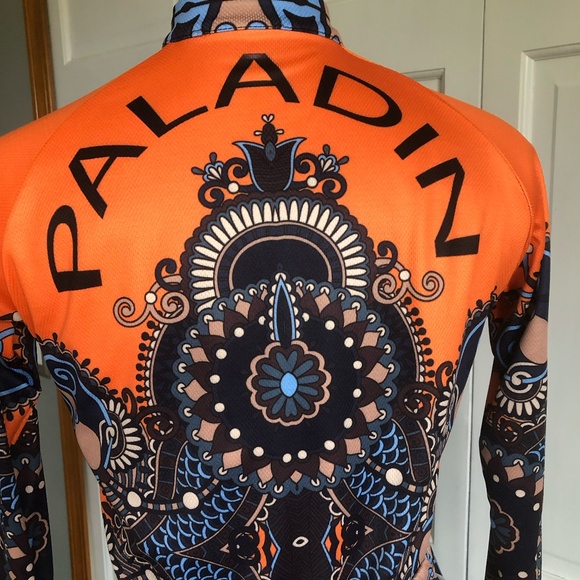 Paladin's Women's Medium Orange Mandala Full Zip Cycling Jersey - Picture 3 of 5